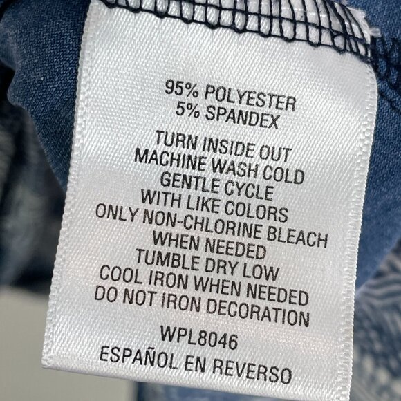 JM Collection Woman Plus 3X Floral Navy Tunic Top Embellished Neckline Shirt - Picture 5 of 12